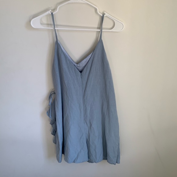 Light Blue Ruffle Wrap Romper - Picture 2 of 6